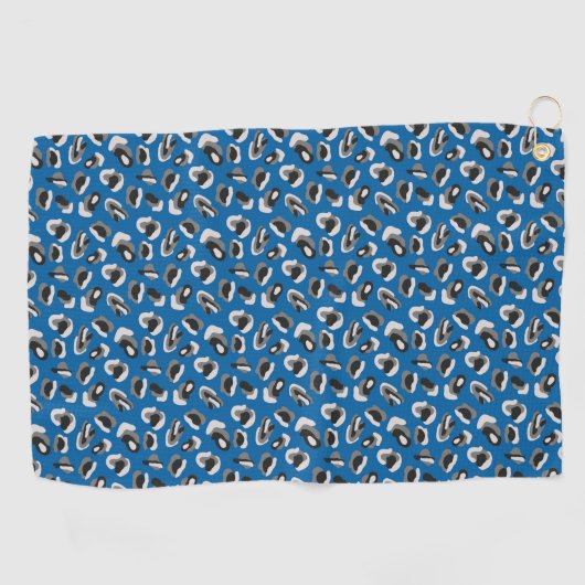 Fun Blue Camo/Animal Print Golfhanddoek (Horizontaal)