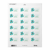 Fun Blue Daisy Pop Chic Kind Birthday Party Addres Etiket (Full Sheet)