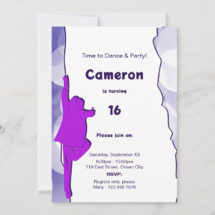 Fun Blue Dance Party 16e anniversaire Invitation