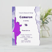 Fun Blue Dance Party 16e anniversaire Invitation (Debout devant)