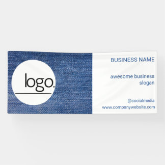 FUN BLUE DENIM JEAN LOGO BUSINESS DECOR MARKETING SPANDOEK