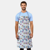 Fun Blue Donuts en Cupcakes Pattern Schort (Gedragen)