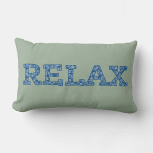 Fun Blue en Green Faux Applique 'Chill'-ussen Kussen