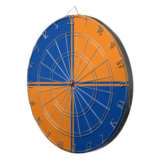 Fun Blue en Oranje dartboard Dartbord (Voorkant Rechts)