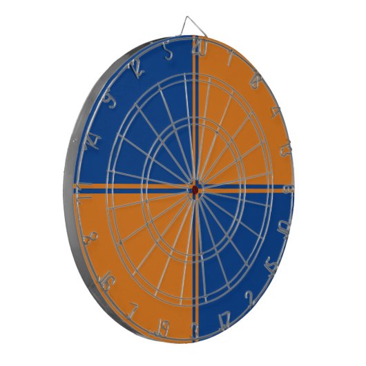 Fun Blue en Oranje dartboard Dartbord (Voorkant Links)