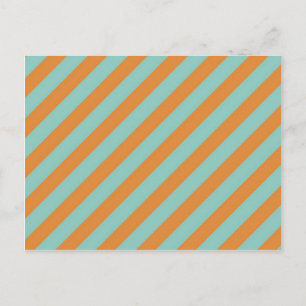 Fun Blue en Oranje diagonaal strepen patroon Briefkaart