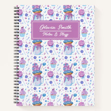 Fun Blue en Paars Cup Cake and Lollipop