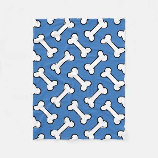 Fun Blue en White Botten Pattern Dog Blanket Fleece Deken (Voorkant)
