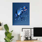 Fun Blue Frog-Poster Poster (Thuiskantoor)