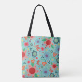 Fun Blue Funky Floral Inspirivity tas (Achterkant)