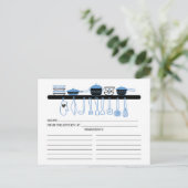 Fun Blue Kitchen Gadgets Bridal Recette Cartes (Debout devant)