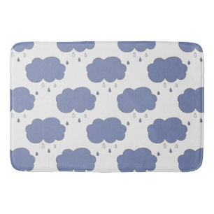 Fun Blue Rain Wolken Patroon Badmat