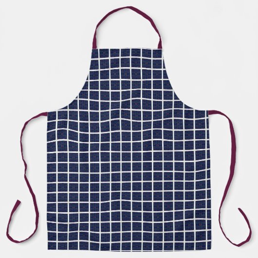 Fun Blue Squares op Blue Geometric Schort (Voorkant)