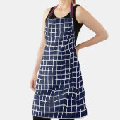 Fun Blue Squares op Blue Geometric Schort (Insitu)
