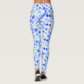 Fun Blue Stars van David Feestdagen Random Pattern Leggings (Achterkant)