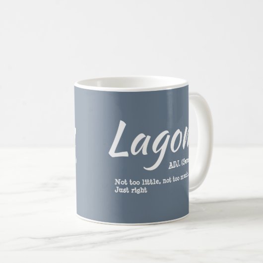 Fun Blue Swedish Lagom Définition Mug (Devant droit)