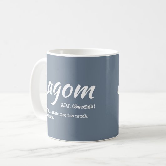 Fun Blue Swedish Lagom Définition Mug (Devant gauche)