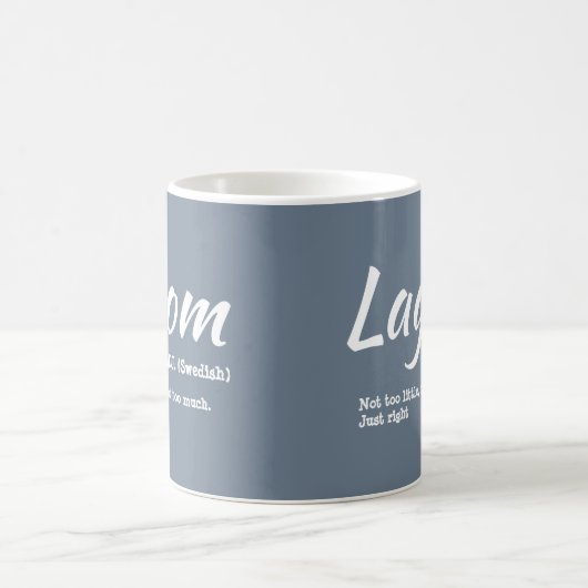 Fun Blue Swedish Lagom Définition Mug (Centre)