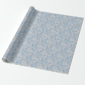 Fun Blue Tiger Stripe Pattern Cadeaupapier (Uitgerold)