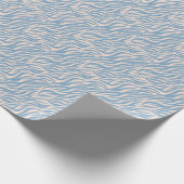 Fun Blue Tiger Stripe Pattern Cadeaupapier (Hoek)