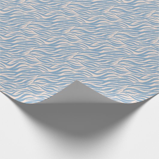 Fun Blue Tiger Stripe Pattern Cadeaupapier (Hoek)