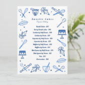 Fun Blue White-baking & Cooking Utensile-prijslijs Menu (Staand voorkant)