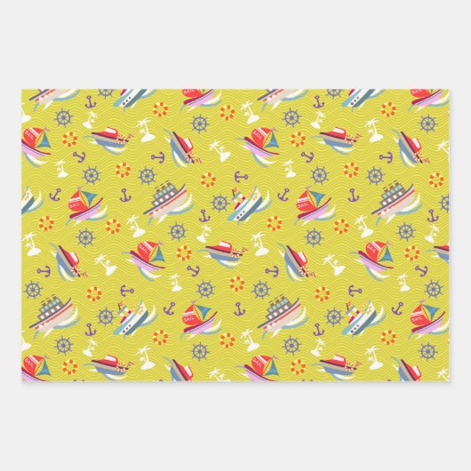 Fun Boats Lemon Green Wrapping Paper (Voorkant 2)