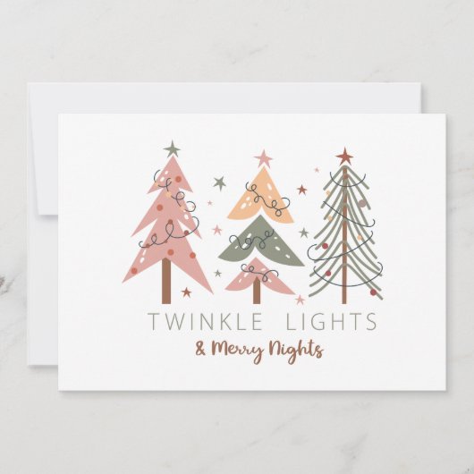 Fun Boho Merry Nuits Carte de Noël (Devant)