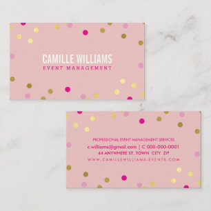 FUN BOLD KLEURRIJKE confetti cool goud roze blauw Visitekaartje