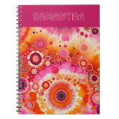 Fun Bold Orange Hot Pink Batik Circles Art Pattern Notitieboek (Voorkant)