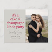 Fun Bold Typography Magenta Pink Weddenschap Save  Aankondigingskaart (Voorkant)