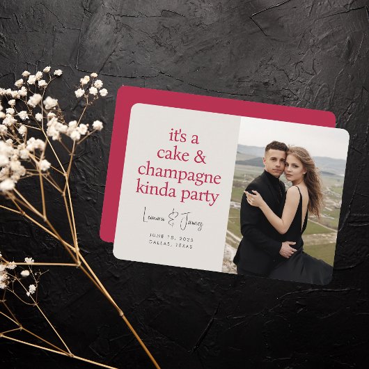 Fun Bold Typography Magenta Pink Wedding Save The Date