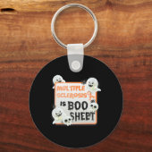 Fun Boo Halloween Ghost MS Multiple Sclerose is B Sleutelhanger (Voorkant)