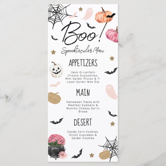 Fun Boo ! Spooktacular Anniversaire Menu Halloween (Devant)