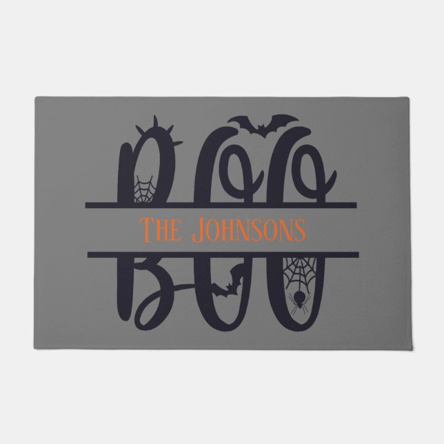 Fun Book Monogram Naam toevoegen Halloween Deurmat (Voorkant)