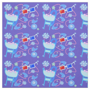 Fun Boomerangs 3-D Glasses Fifties Retro Pattern Stof