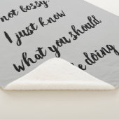 Fun Bossy Boss Quote Gezegde Sherpa Deken (3/4)