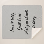 Fun Bossy Boss Quote Gezegde Sherpa Deken (Voorkant (horizontaal))