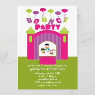 Fun Bounce House Birthday Party Kaart