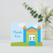 Fun bounce house boys merci carte postale (Debout devant)