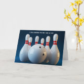Fun Bowler Bowling Anniversaire Carte de voeux (Fleur jaune)