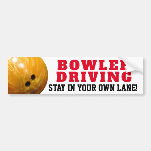 Fun Bowler Bowling Fan Bumpersticker (Voorkant)