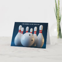 Fun Bowler Bowling Jubileum Wenskaart