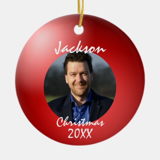 Fun Bowling Ball Noël Ornement en céramique (Devant)