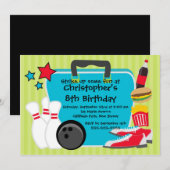 Fun Bowling Boys Birthday Party-uitnodigingen Kaart (Voorkant / Achterkant)