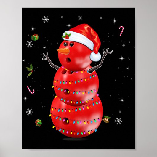 Fun Bowling for Boys Girls Kerstmis Snowman Bowl Poster (Voorkant)