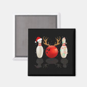 Fun Bowling-kerstkerstkerstkerstkerstkerstkerstcad Magneet (Voorkant / Achterkant)