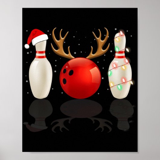 Fun Bowling-kerstkerstkerstkerstkerstkerstkerstcad Poster (Voorkant)