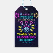 Fun Bowling Neon  Birthday Girl Cadeaulabel (Voorkant)