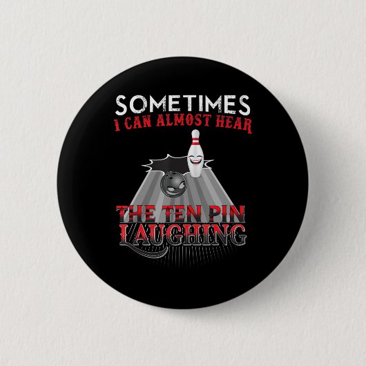 Fun Bowling Ten Pin Design Ronde Button 5,7 Cm (Voorkant)